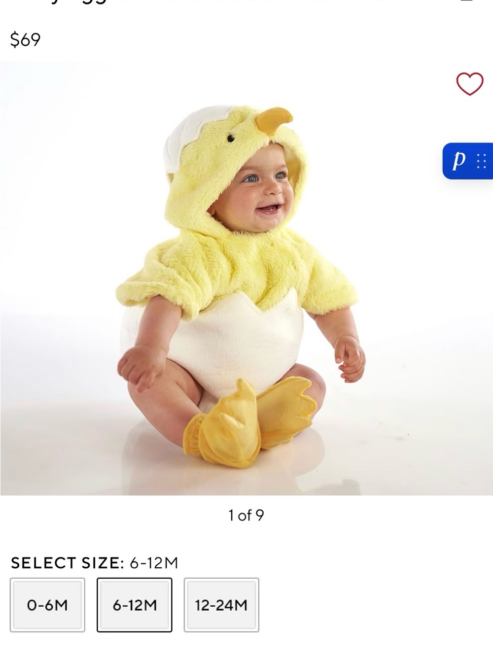 Pottery Barn Kids Yellow Plush Duck chicken costume